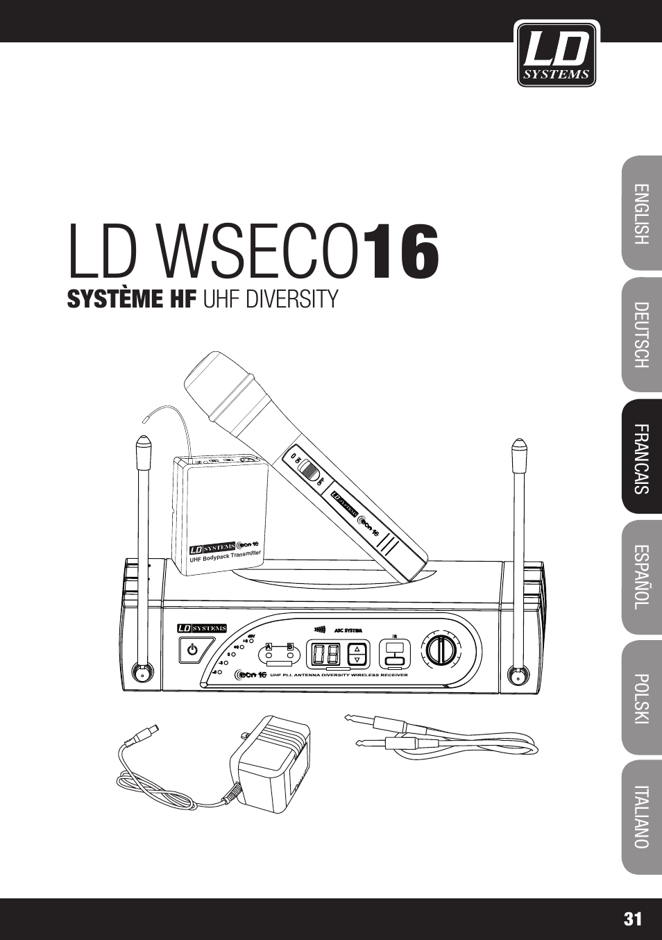 Ld wseco 16, Système hf uhf diversity | LD Systems ECO 16 User Manual | Page 31 / 86