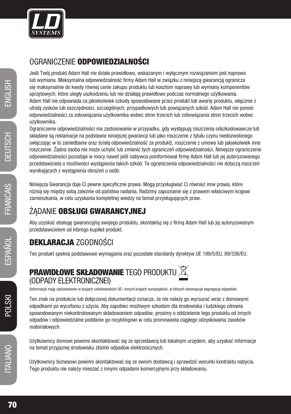 LD Systems ECO 16 User Manual | Page 70 / 86