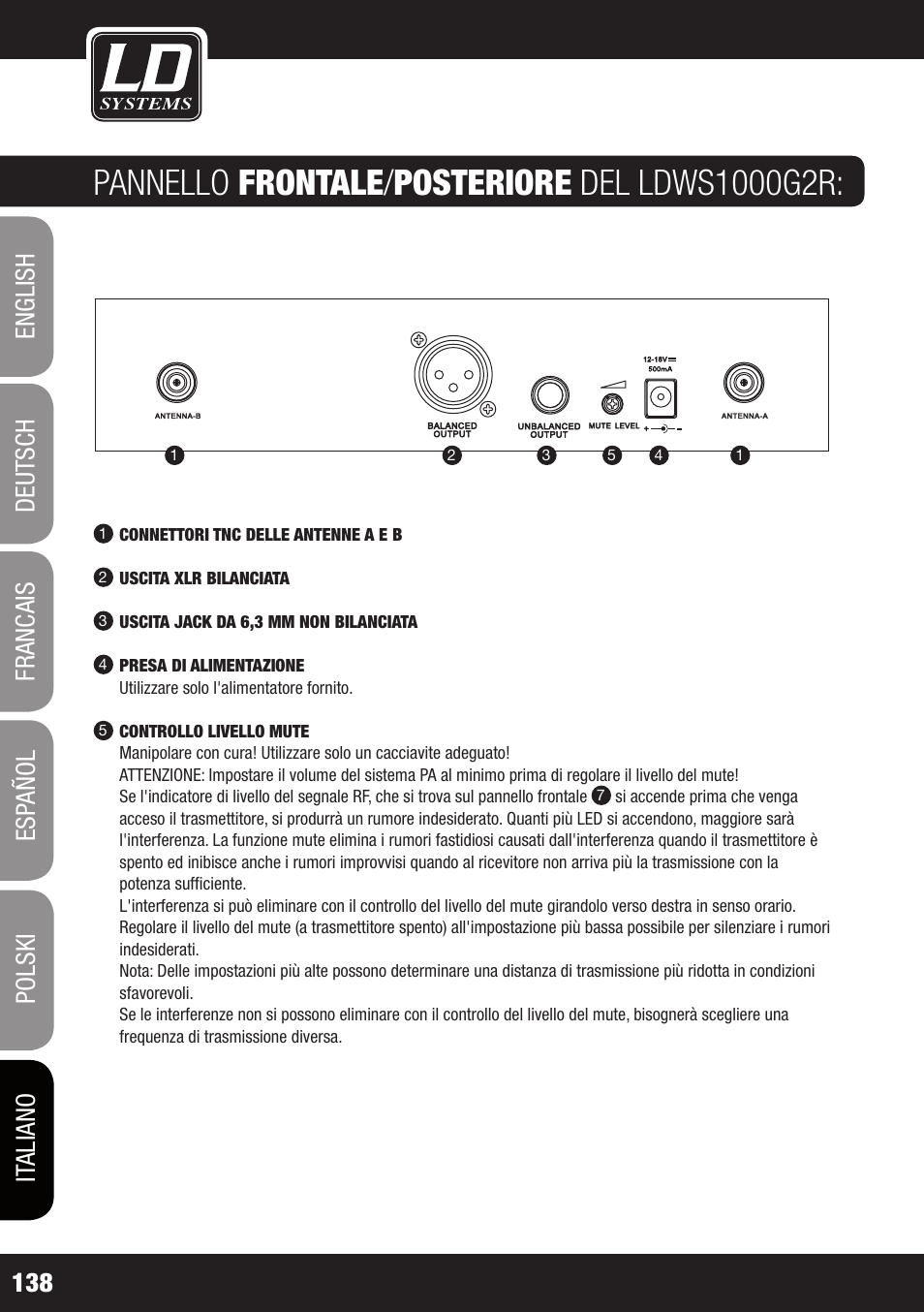 LD Systems WS 1000 G2 User Manual | Page 138 / 160