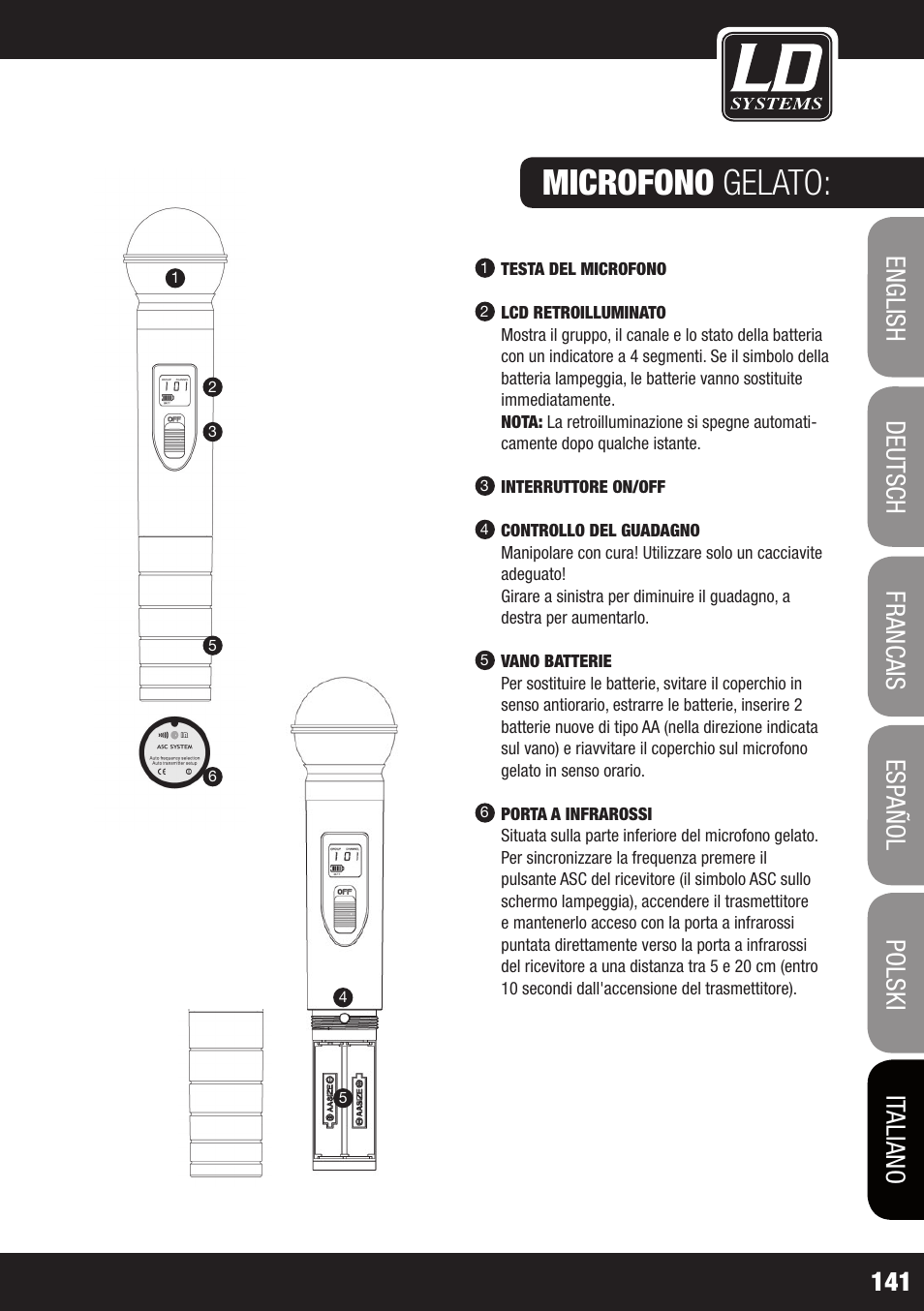 Microfono gelato | LD Systems WS 1000 G2 User Manual | Page 141 / 160