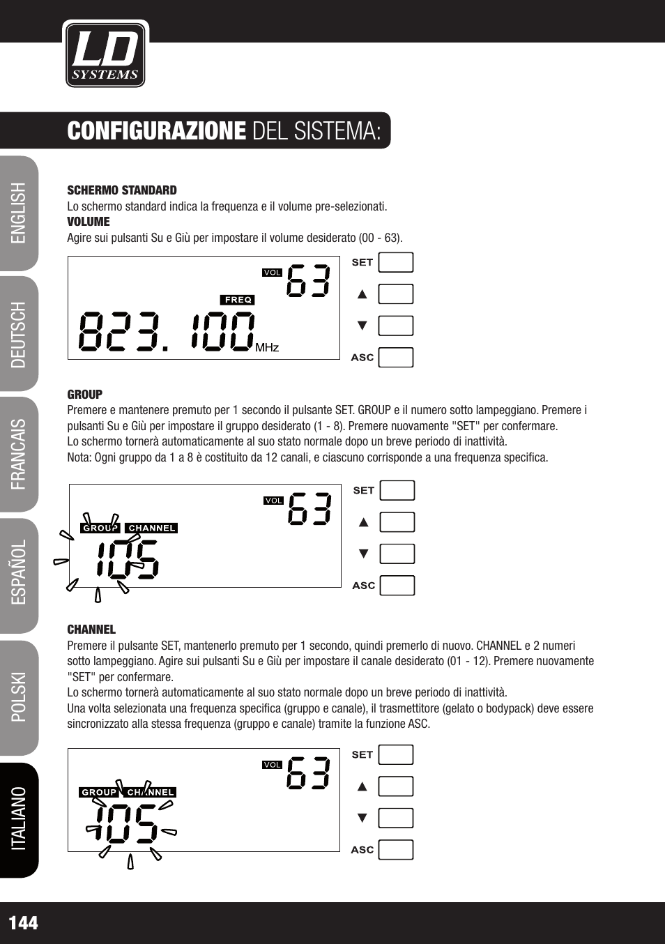 Configurazione del sistema | LD Systems WS 1000 G2 User Manual | Page 144 / 160