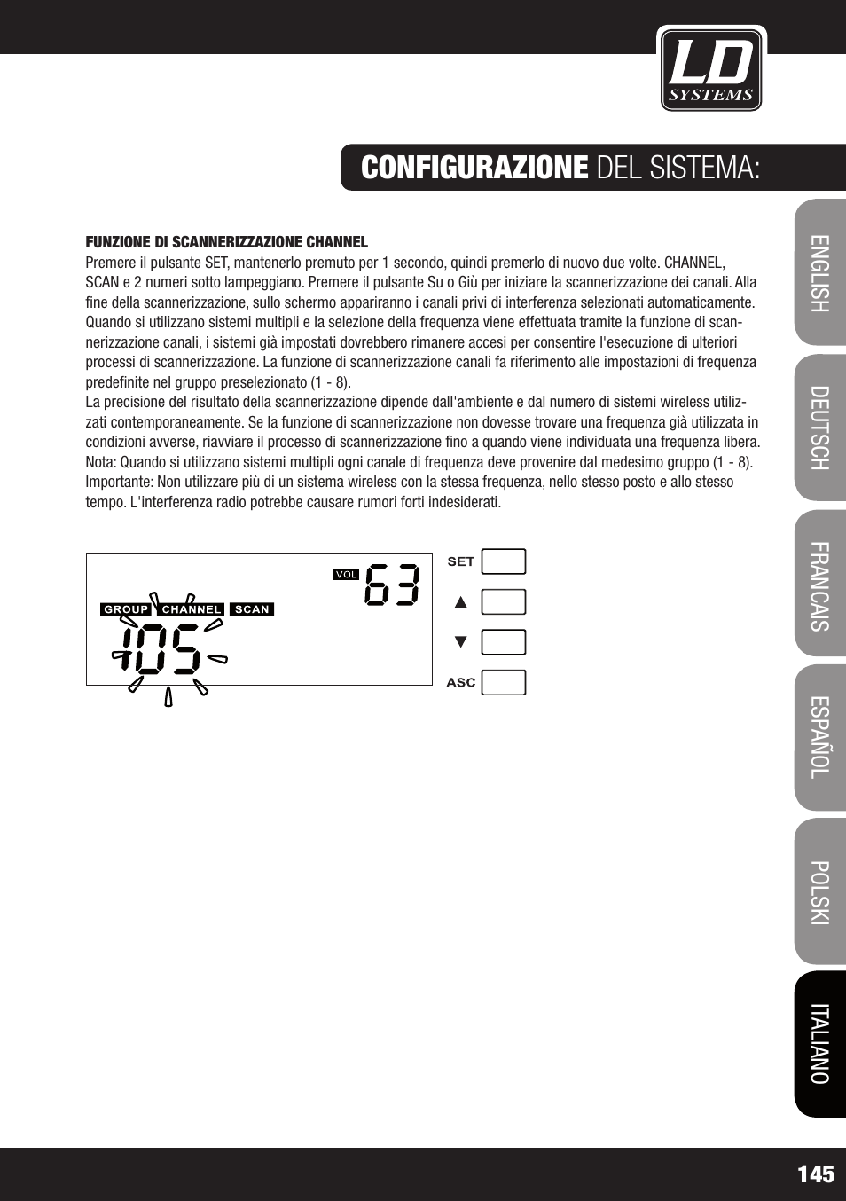 Configurazione del sistema | LD Systems WS 1000 G2 User Manual | Page 145 / 160