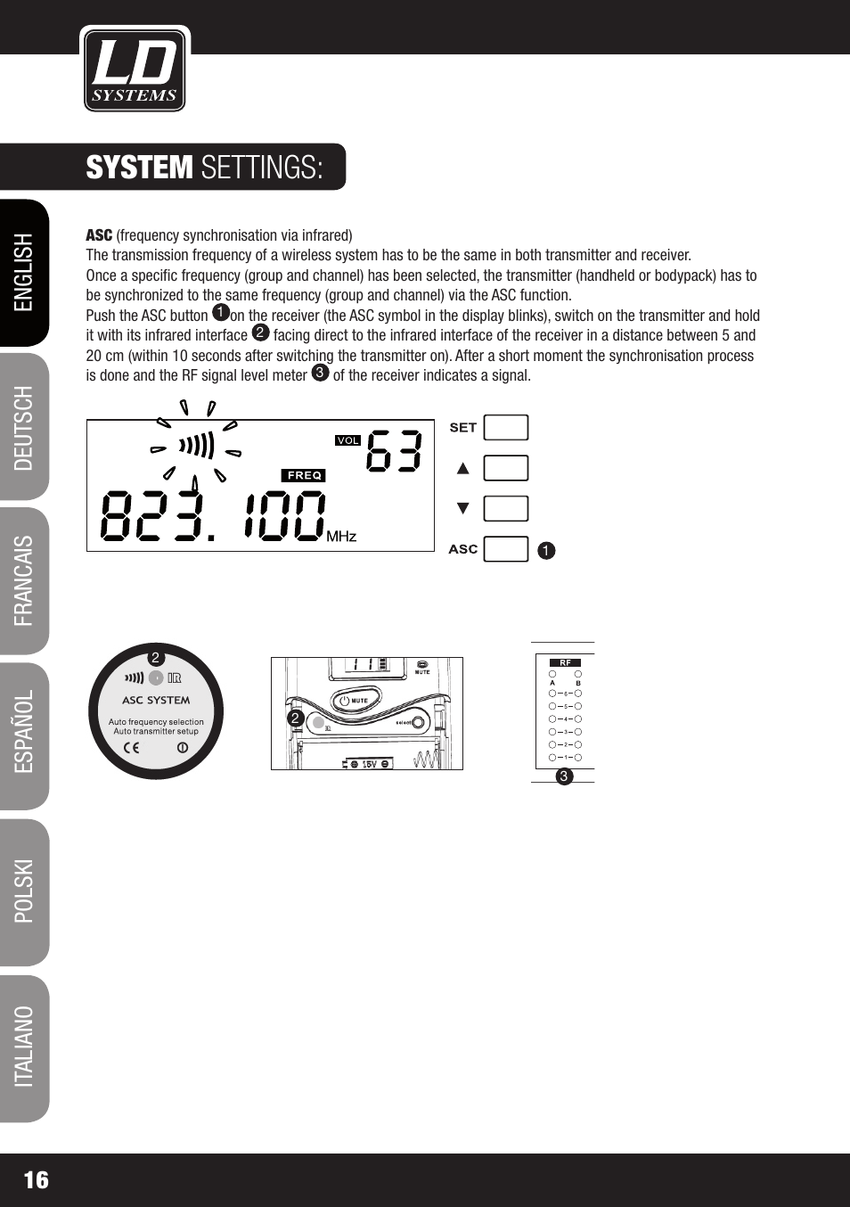 System settings | LD Systems WS 1000 G2 User Manual | Page 16 / 160
