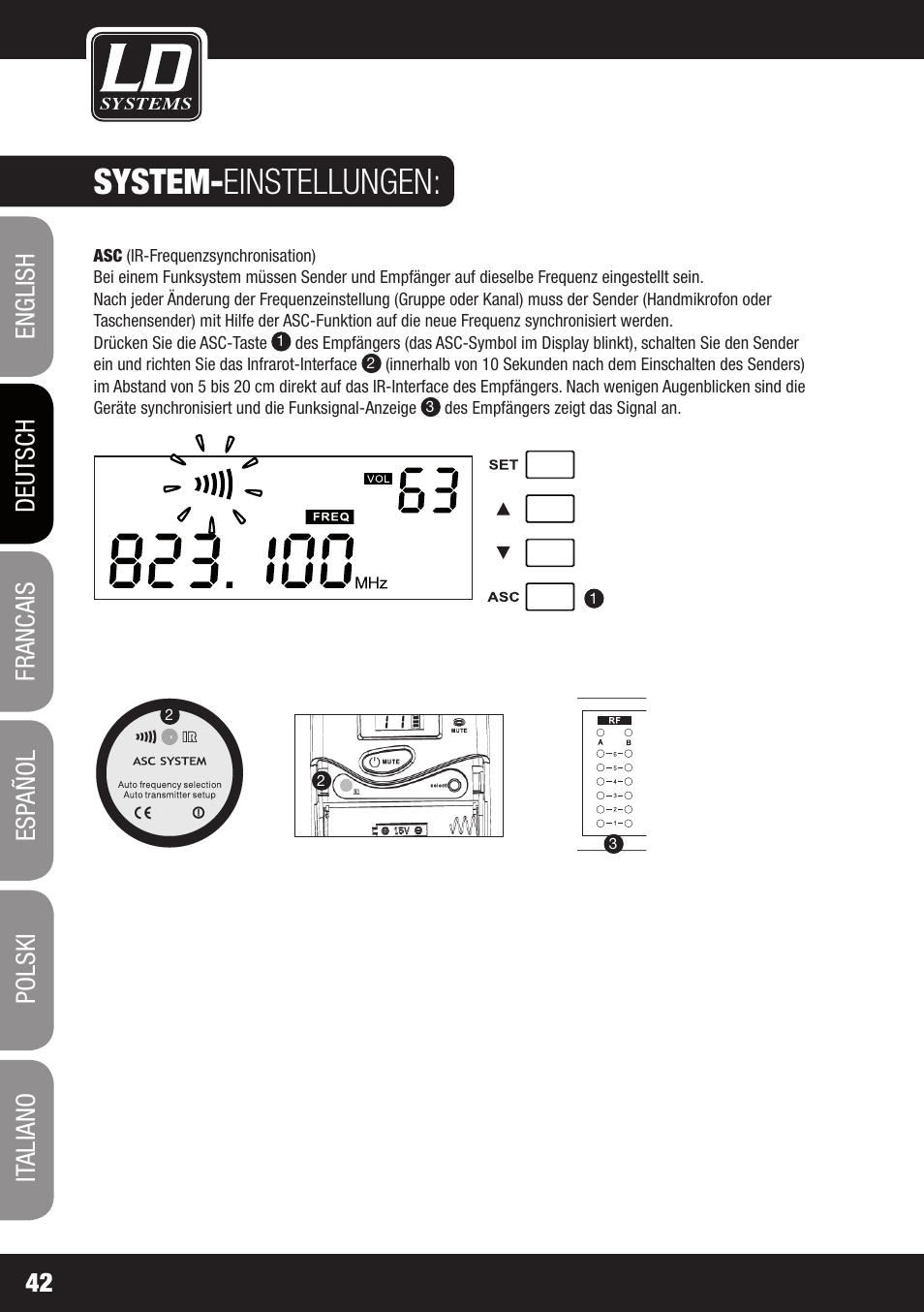System- einstellungen | LD Systems WS 1000 G2 User Manual | Page 42 / 160