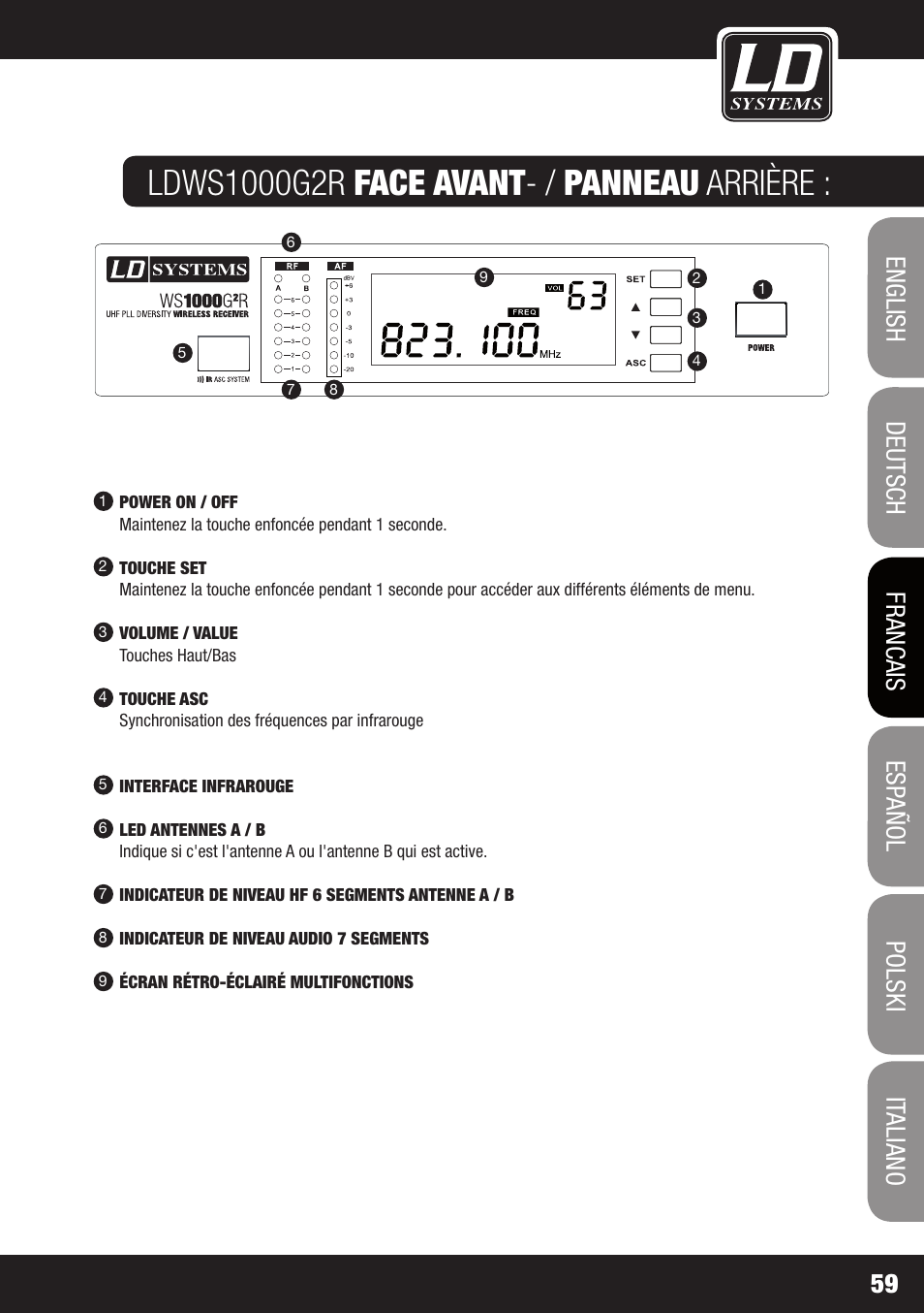 LD Systems WS 1000 G2 User Manual | Page 59 / 160