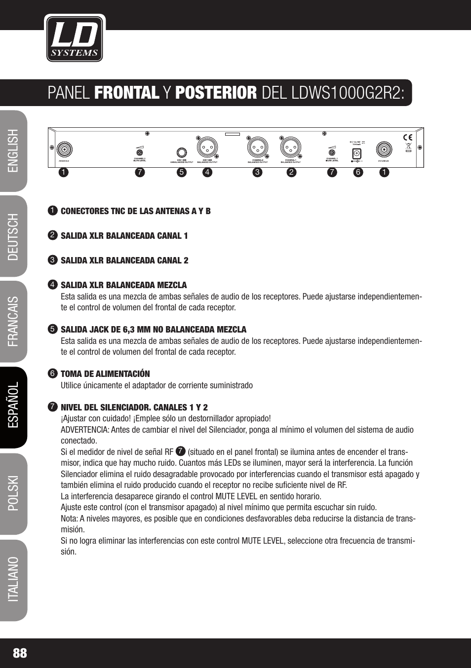 LD Systems WS 1000 G2 User Manual | Page 88 / 160