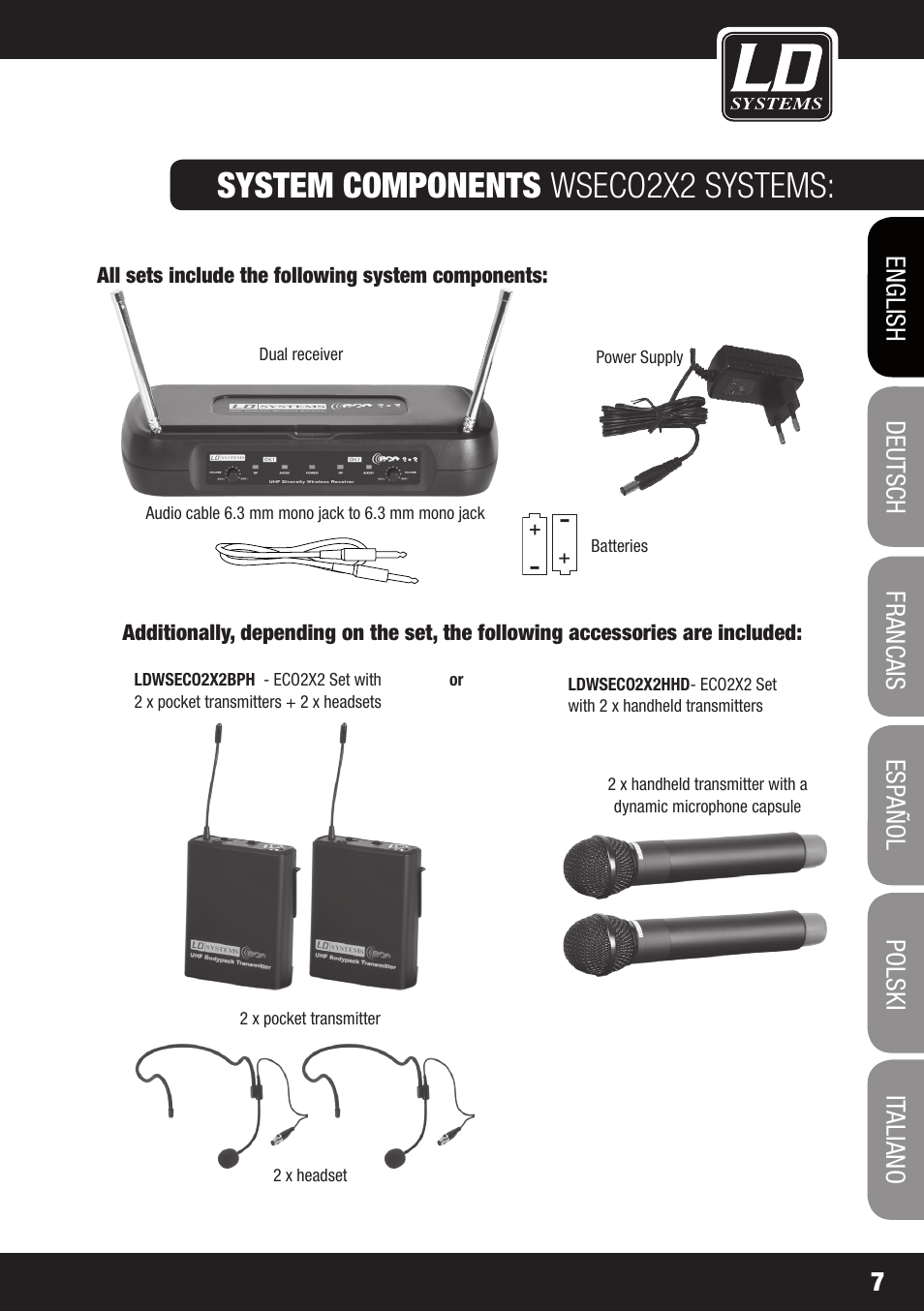 System components wseco2x2 systems | LD Systems ECO 2X2 User Manual | Page 7 / 136