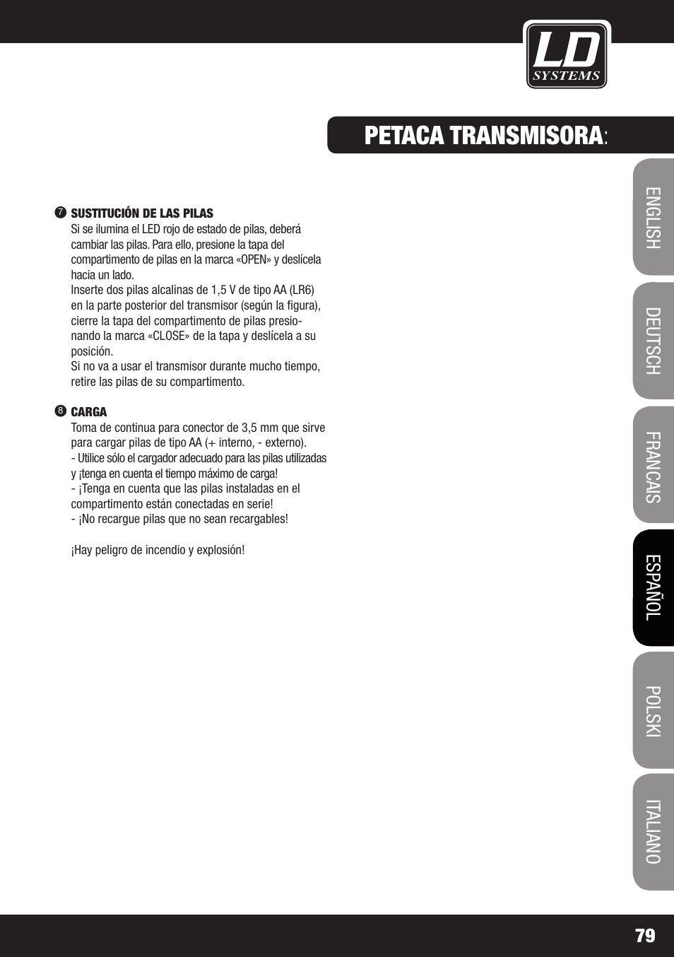 Petaca transmisora | LD Systems ECO 2X2 User Manual | Page 79 / 136