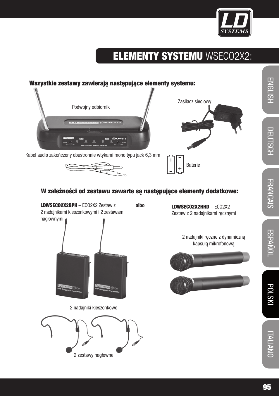 Elementy systemu wseco2x2 | LD Systems ECO 2X2 User Manual | Page 95 / 136