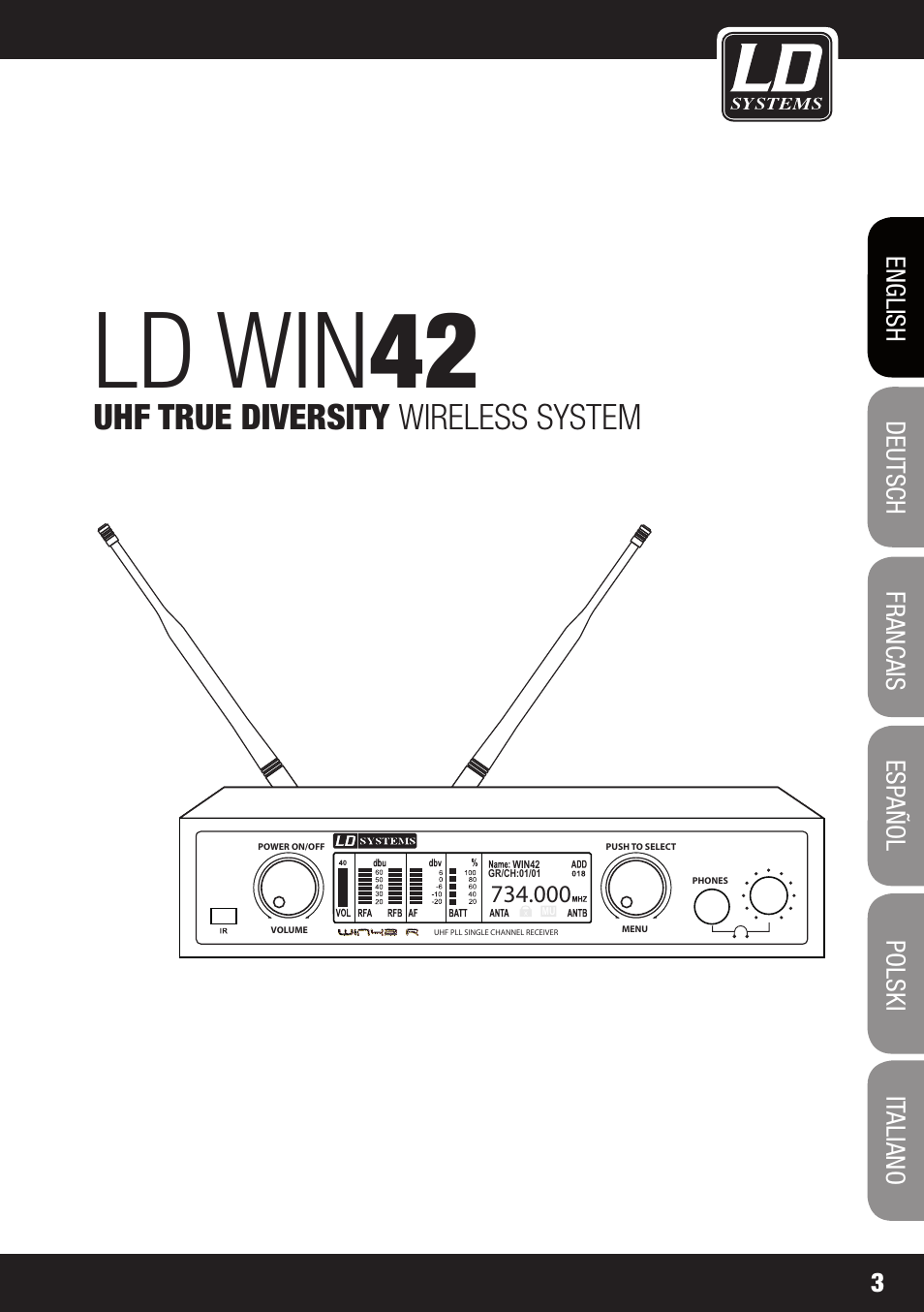 Ld win 42, Uhf true diversity wireless system | LD Systems WIN 42 User Manual | Page 3 / 146