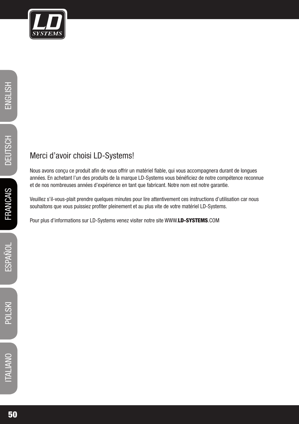 LD Systems WIN 42 User Manual | Page 50 / 146