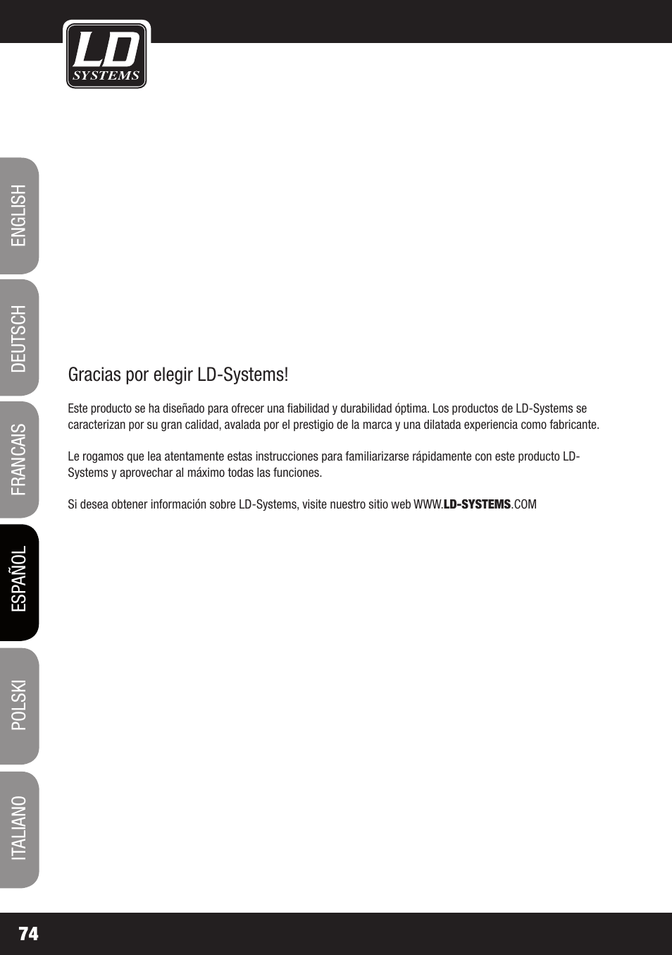 LD Systems WIN 42 User Manual | Page 74 / 146