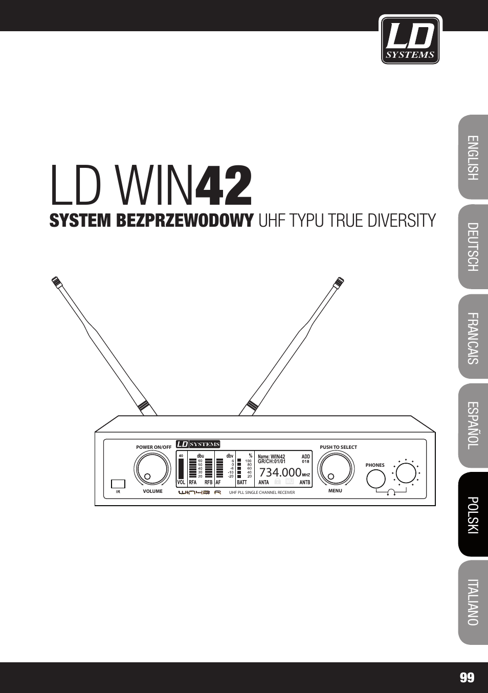 Ld win 42, System bezprzewodowy uhf typu true diversity | LD Systems WIN 42 User Manual | Page 99 / 146