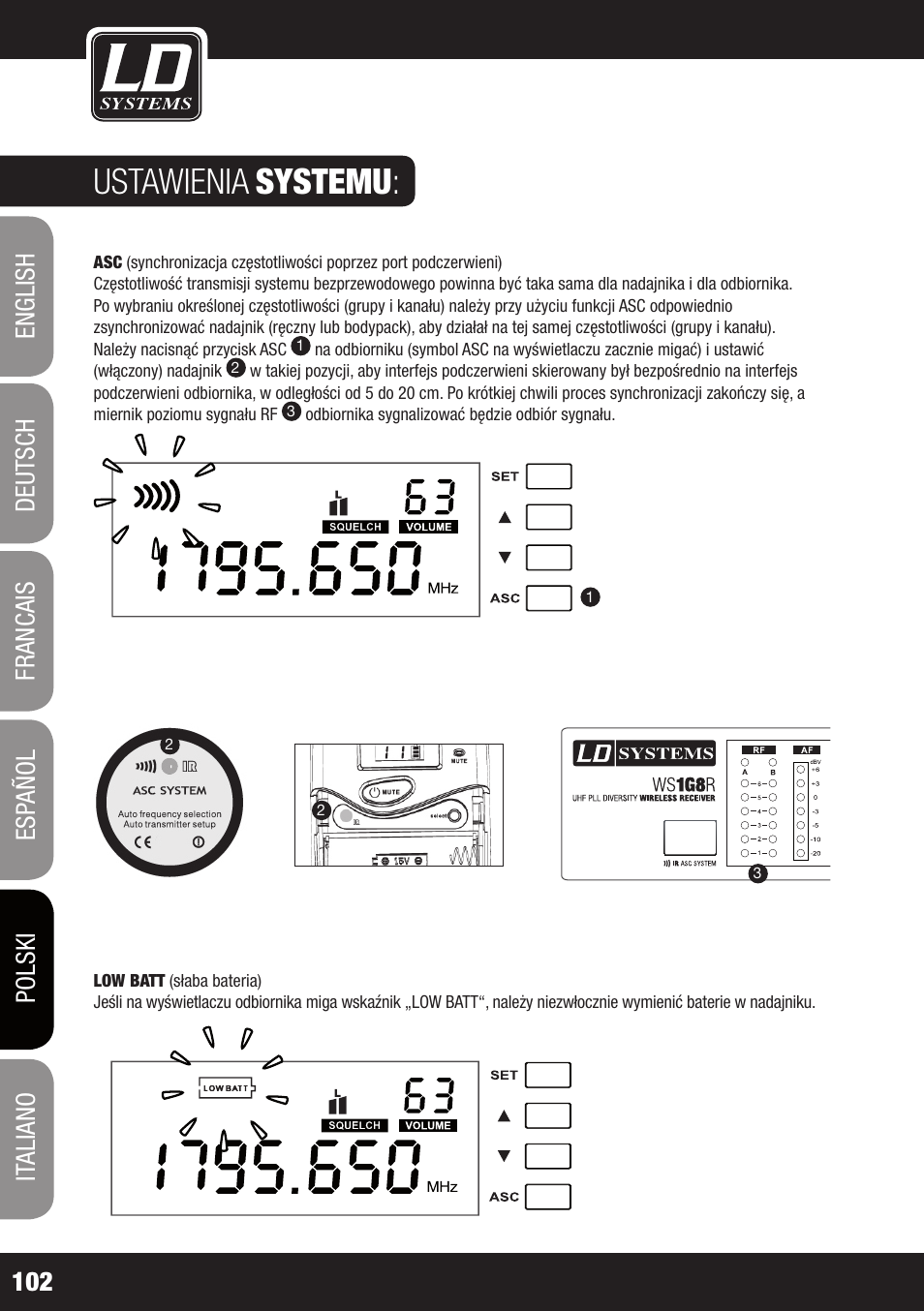 Ustawienia, Systemu | LD Systems WS 1G8 User Manual | Page 102 / 136