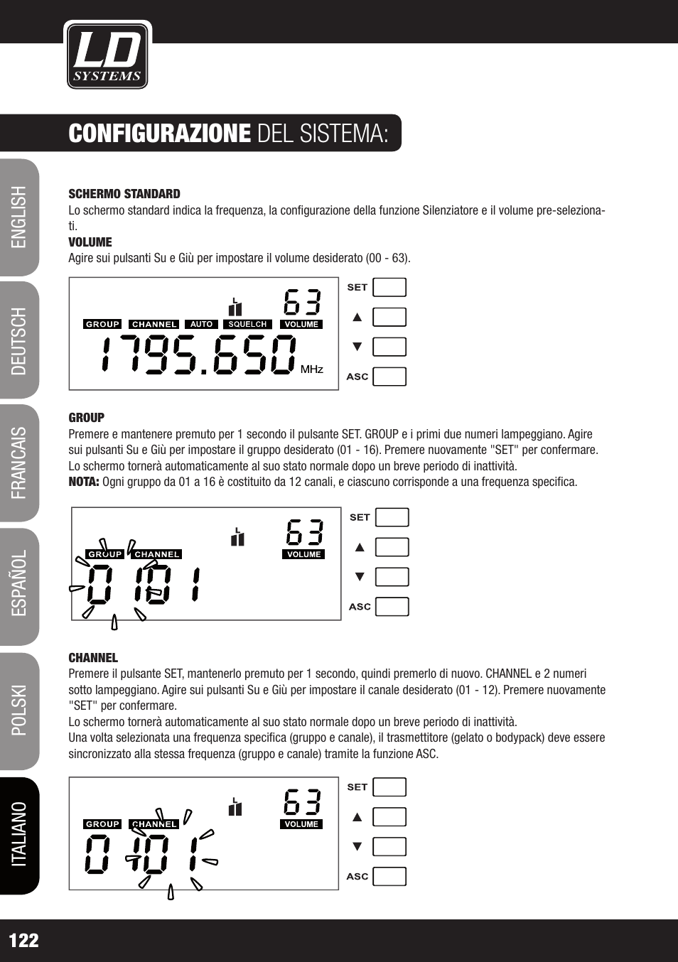 Configurazione del sistema | LD Systems WS 1G8 User Manual | Page 122 / 136