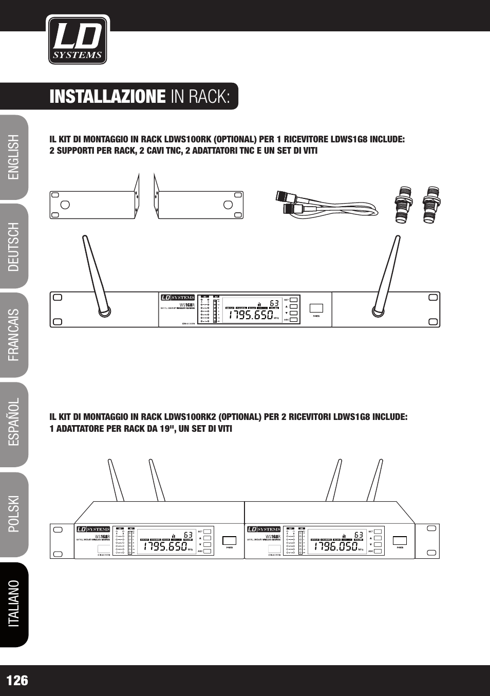 Installazione in rack | LD Systems WS 1G8 User Manual | Page 126 / 136