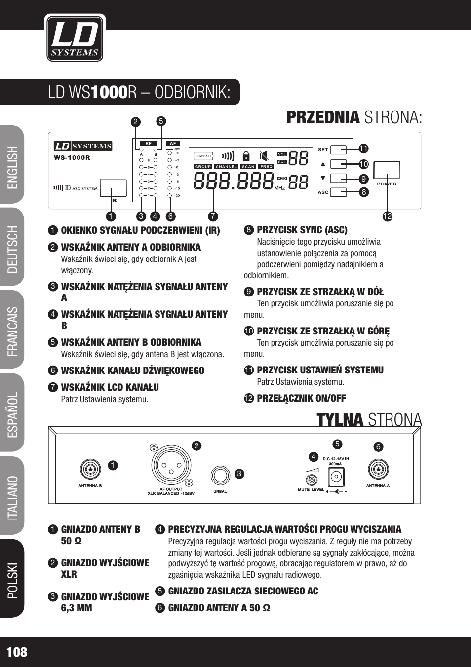 LD Systems WS1000(2)(X) User Manual | Page 108 / 128