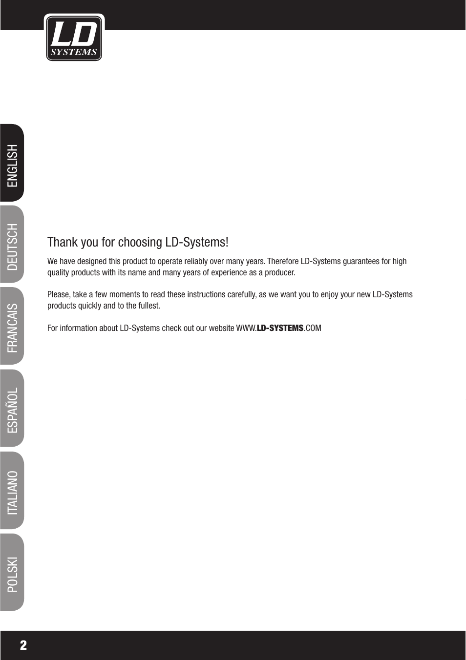 LD Systems WS1000(2)(X) User Manual | Page 2 / 128
