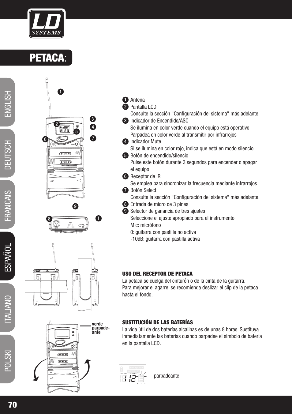 Petaca | LD Systems WS1000(2)(X) User Manual | Page 70 / 128