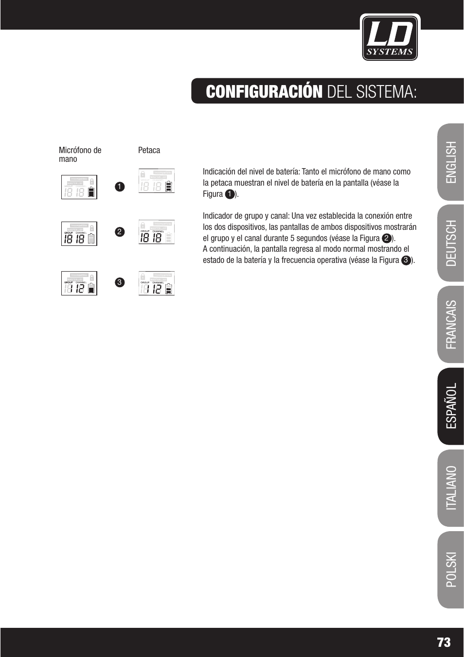 Configuración del sistema | LD Systems WS1000(2)(X) User Manual | Page 73 / 128