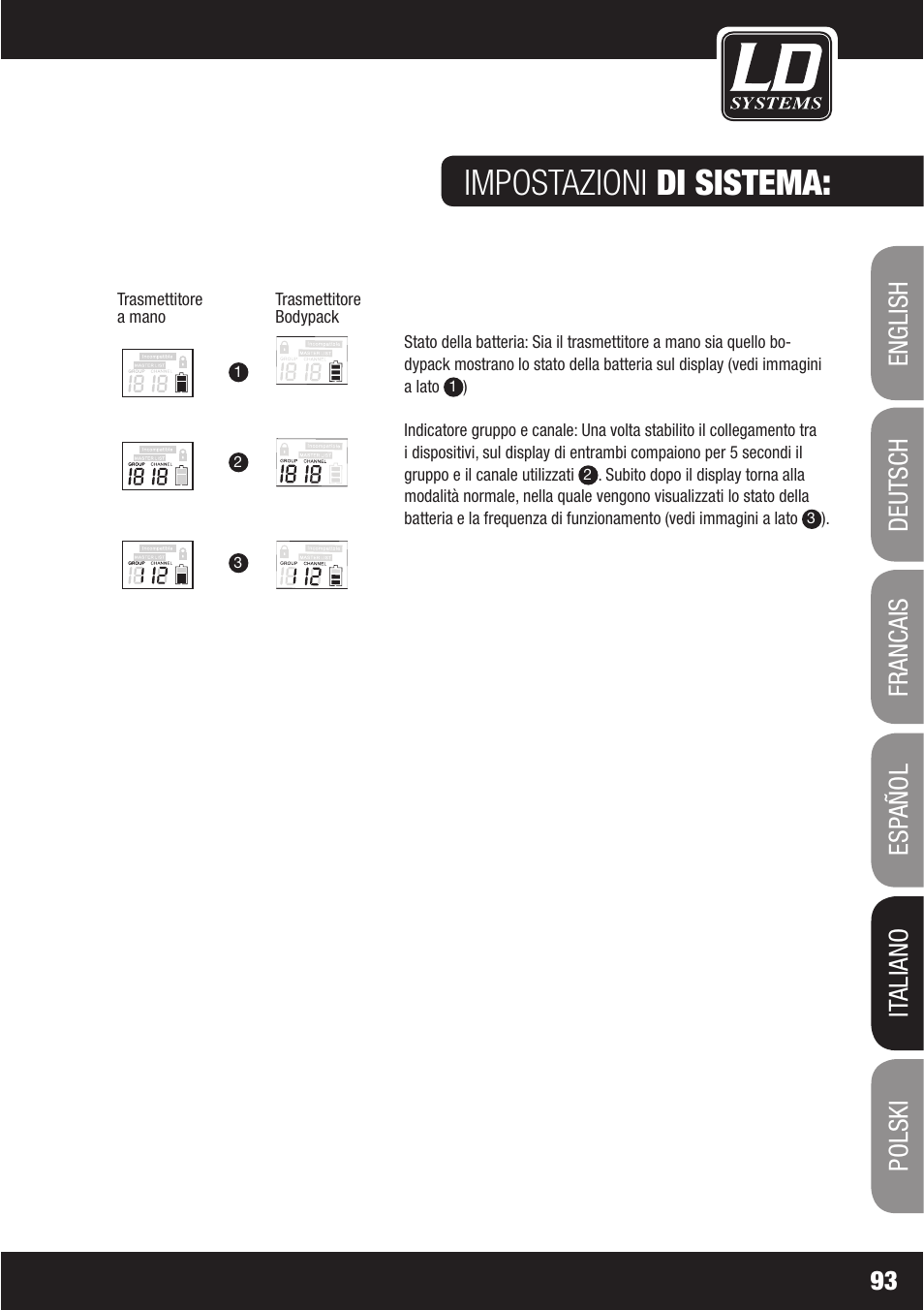 Impostazioni di sistema | LD Systems WS1000(2)(X) User Manual | Page 93 / 128