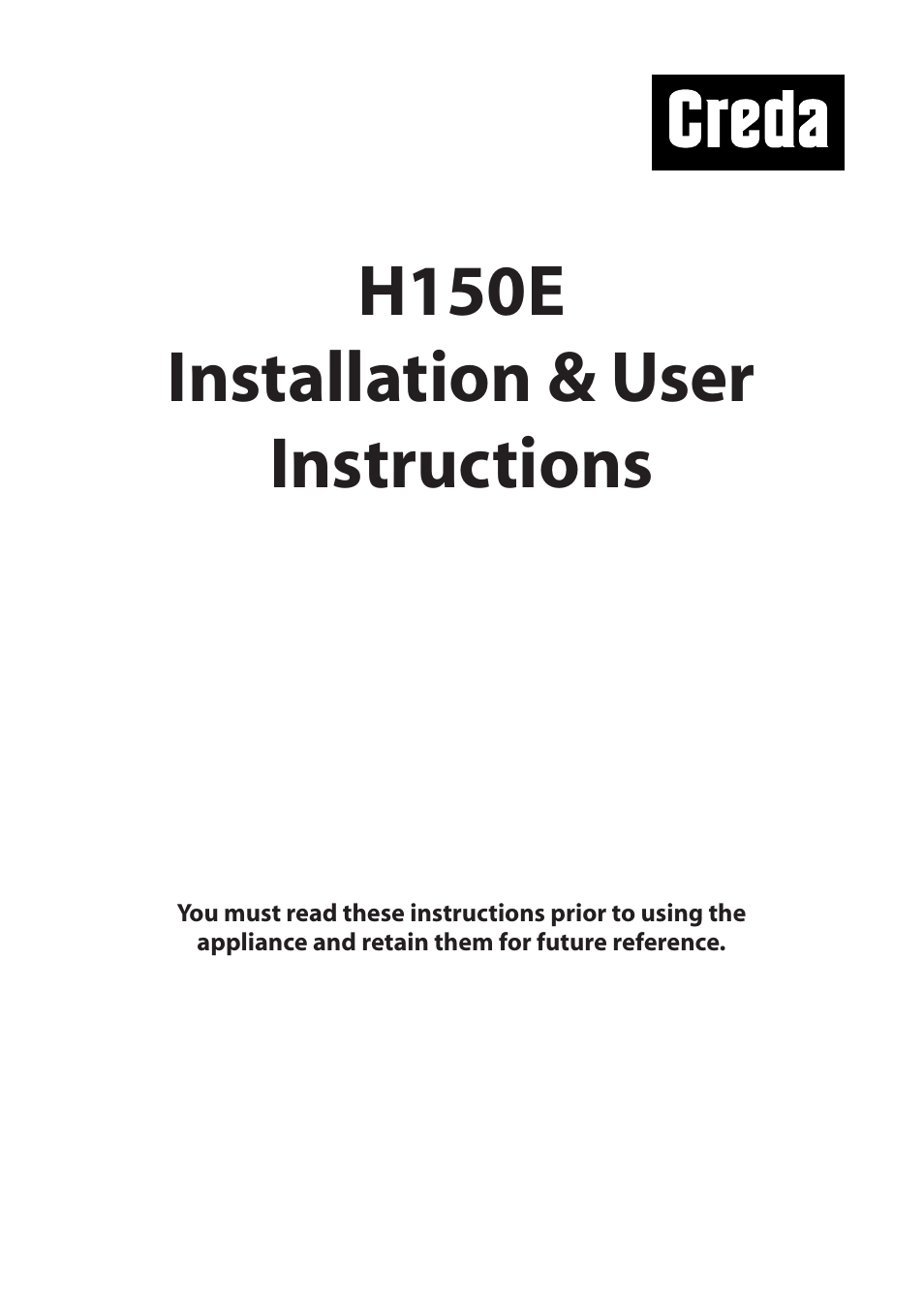 Creda H150E User Manual | 24 pages