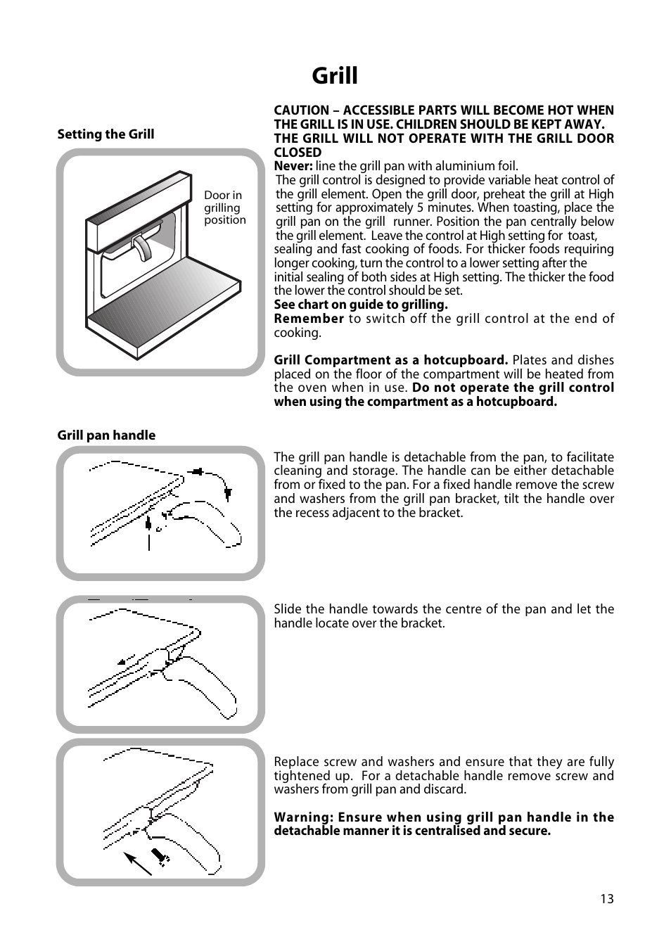 Grill | Creda H150E User Manual | Page 13 / 24