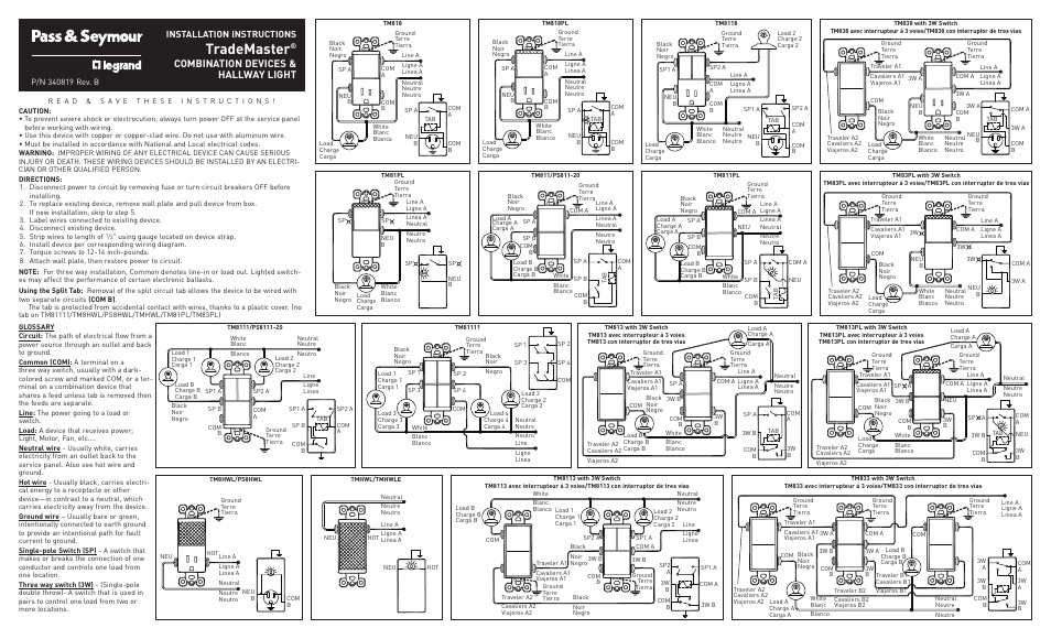 Legrand TM811DTMAI User Manual | 2 pages