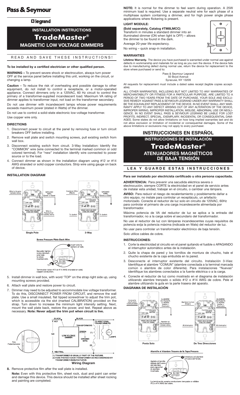 Legrand LSLV600BK User Manual | 2 pages