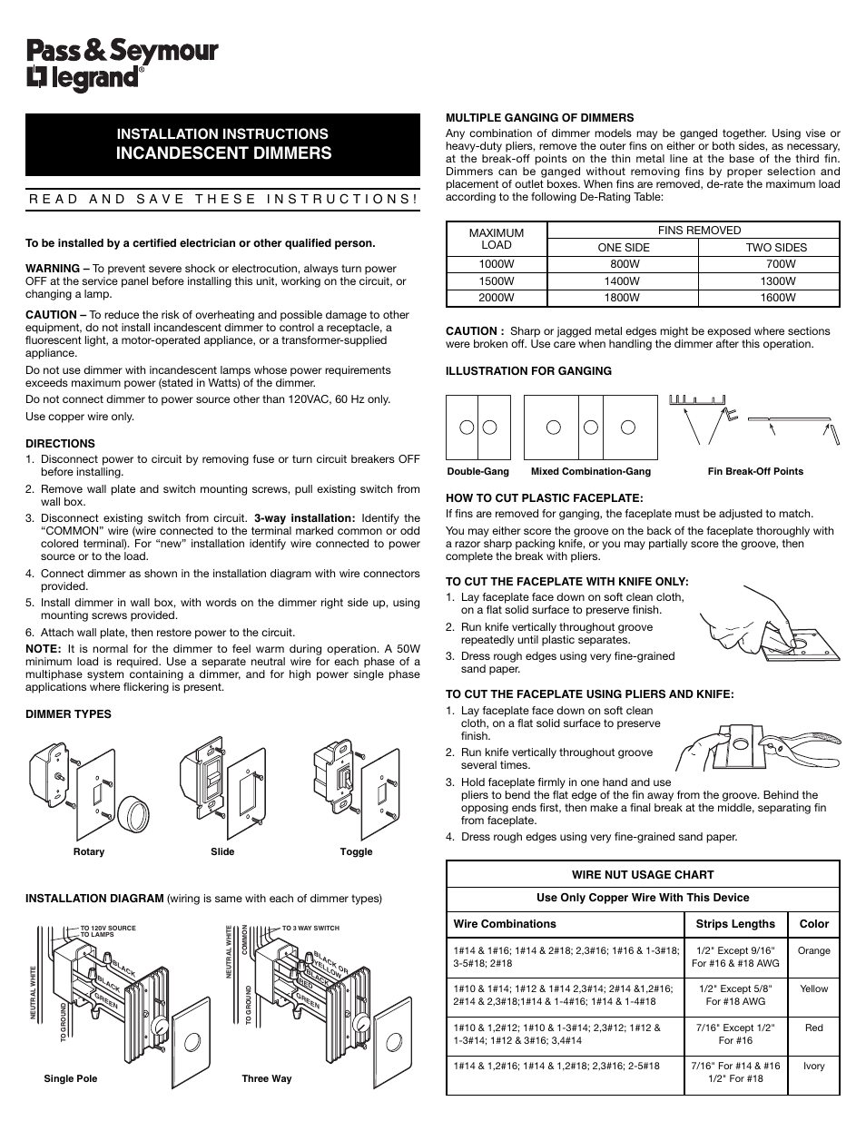Legrand 92080GRY User Manual | 4 pages