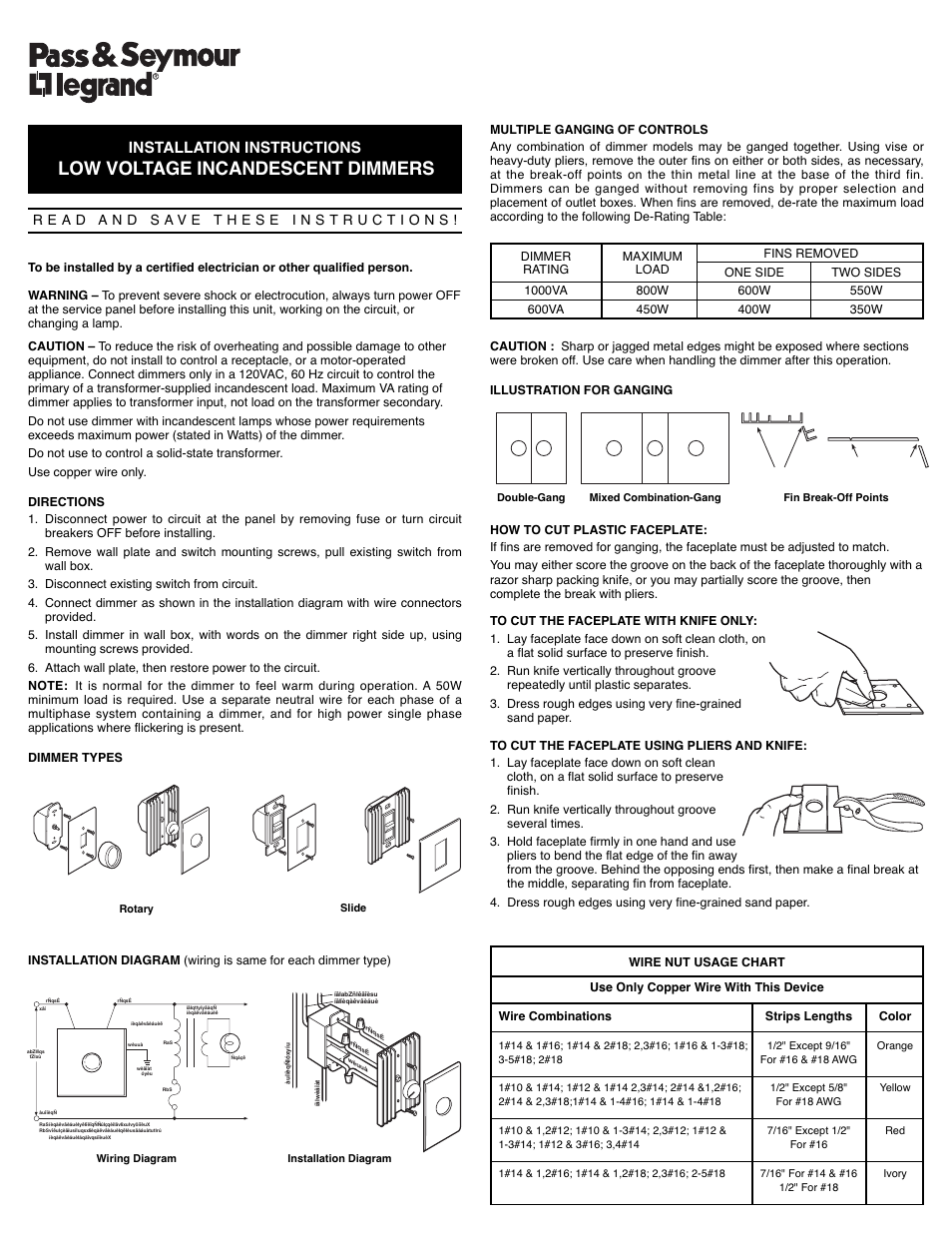 Legrand 95181I User Manual | 4 pages