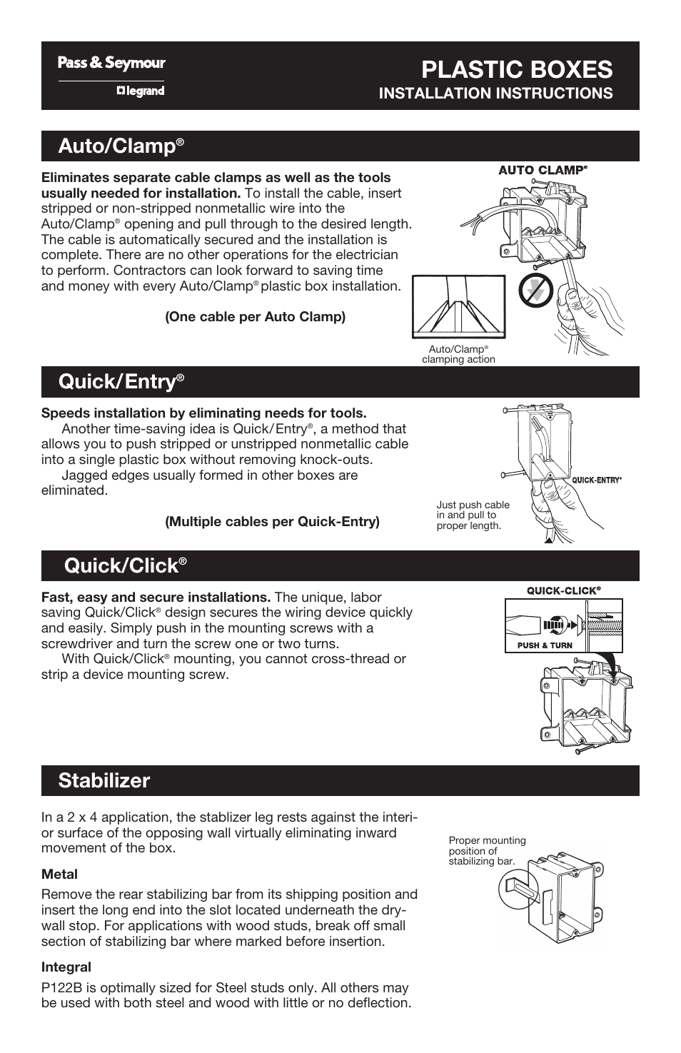 Legrand C118RAC User Manual | 4 pages