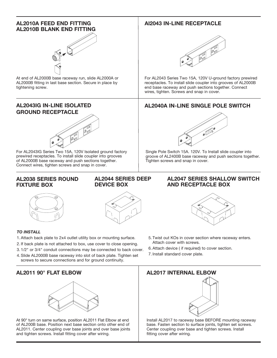 Legrand AL2000 Small Aluminum Surface Raceway User Manual | Page 3 / 4