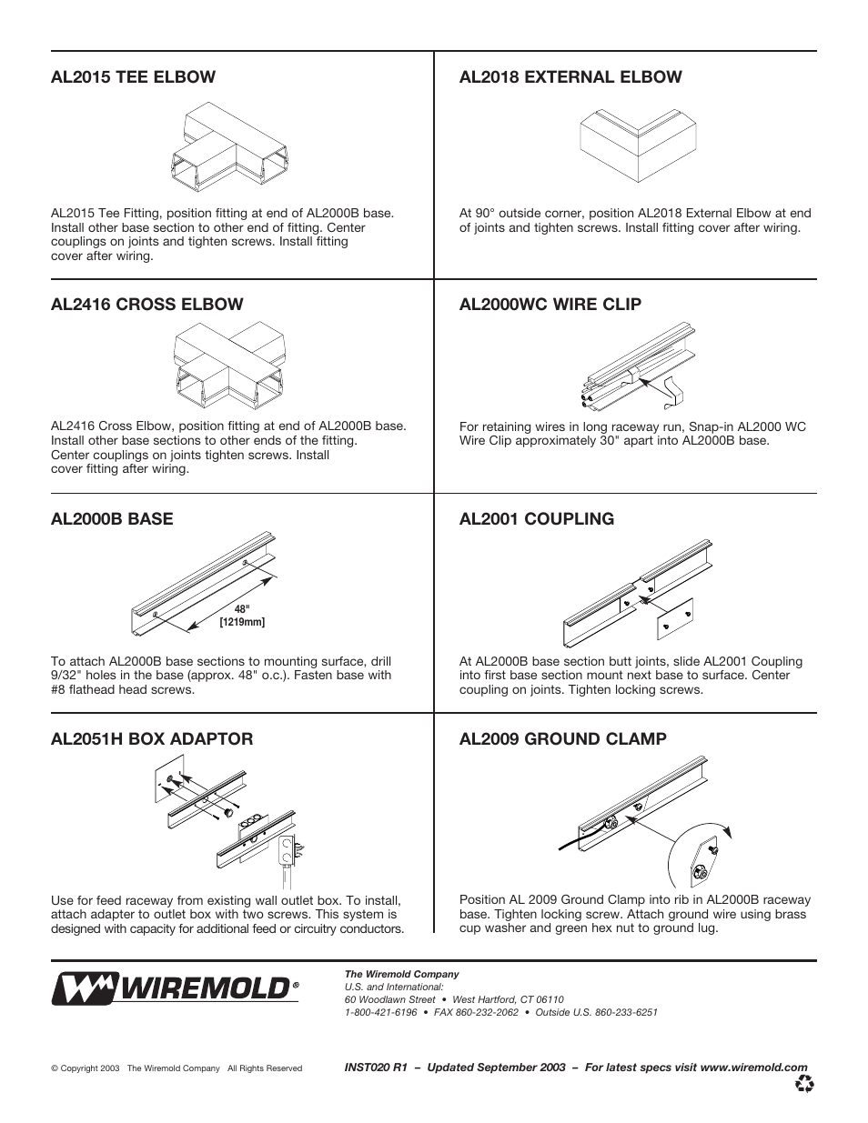 Legrand AL2000 Small Aluminum Surface Raceway User Manual | Page 4 / 4