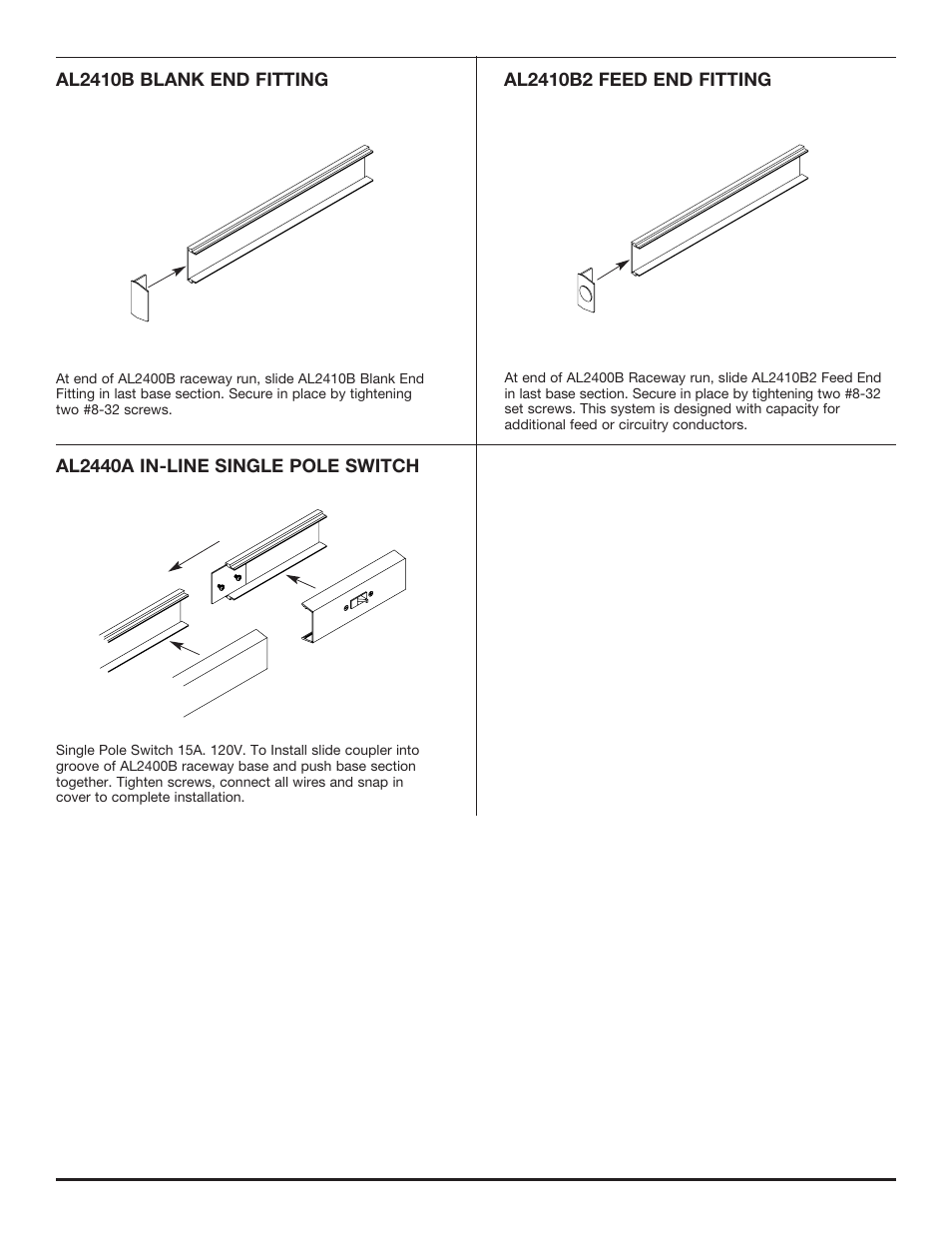 Legrand AL2040A Aluminum Surface Raceway User Manual | Page 3 / 4