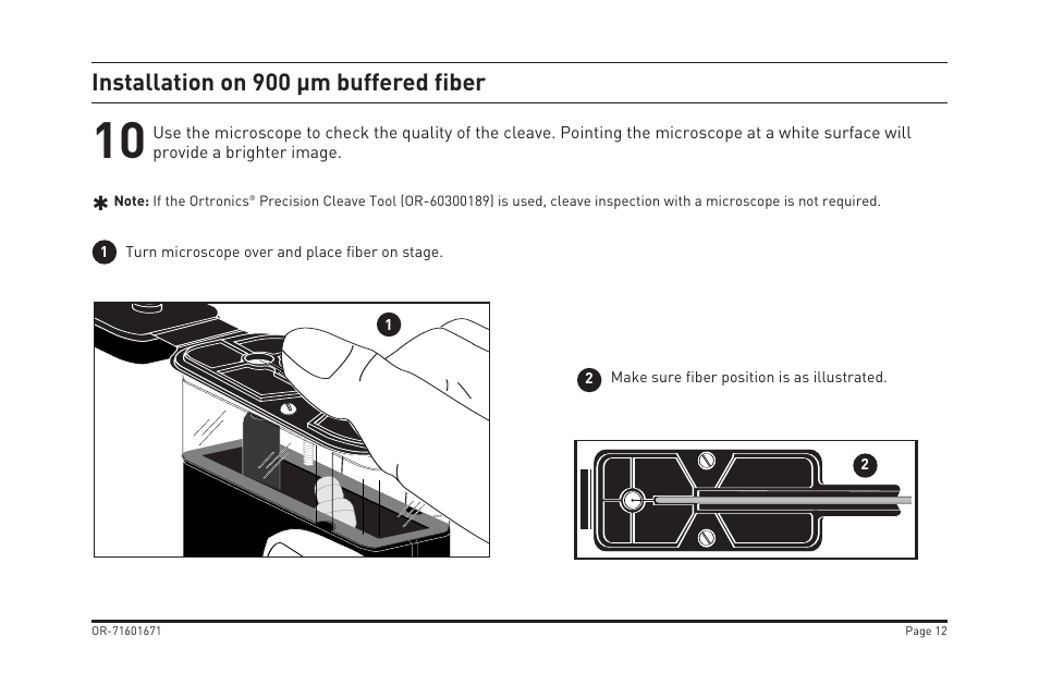 Installation on 900 µm buffered fiber | Legrand OR-205KAN9GB-MM User Manual | Page 19 / 76