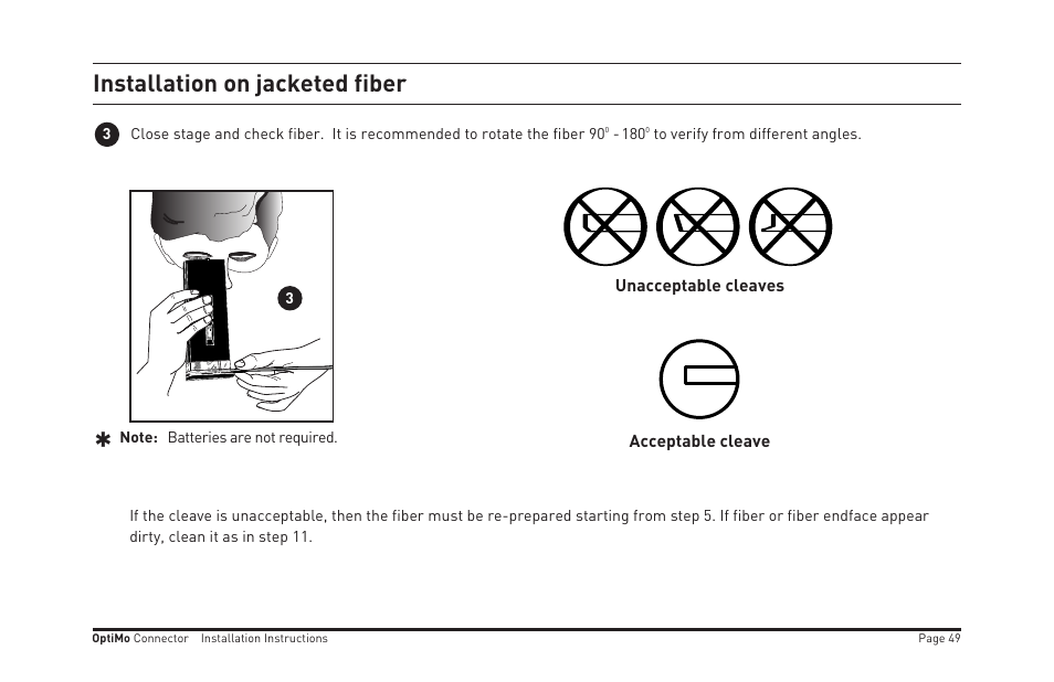 Installation on jacketed fiber | Legrand OR-205KAN9GB-MM User Manual | Page 56 / 76