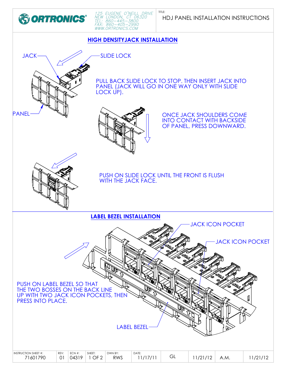 Legrand OR-HDJ5E-00 User Manual | 2 pages