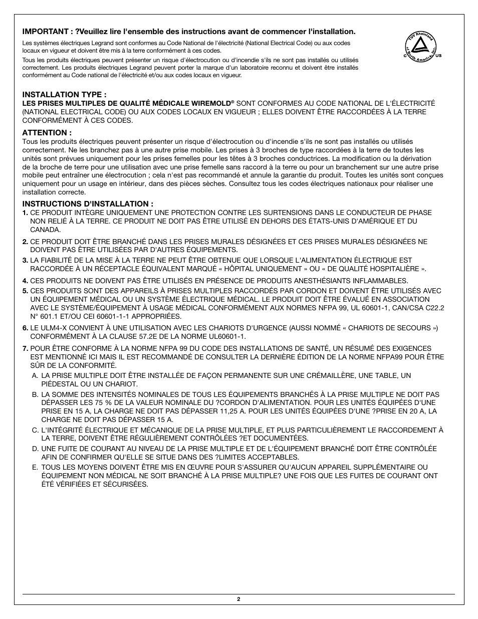 Legrand RMS User Manual | Page 2 / 4