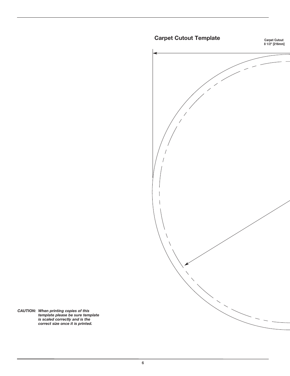 Carpet cutout template | Legrand 6ATC 8 User Manual | Page 6 / 12