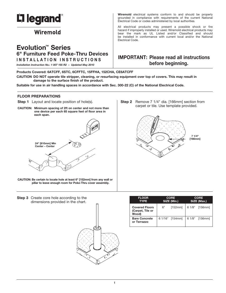 Legrand 152CHA User Manual | 8 pages