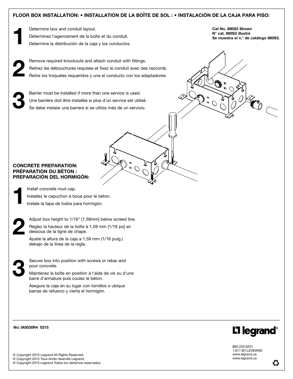 Legrand OmniBox Series Floor Boxes User Manual | Page 2 / 2