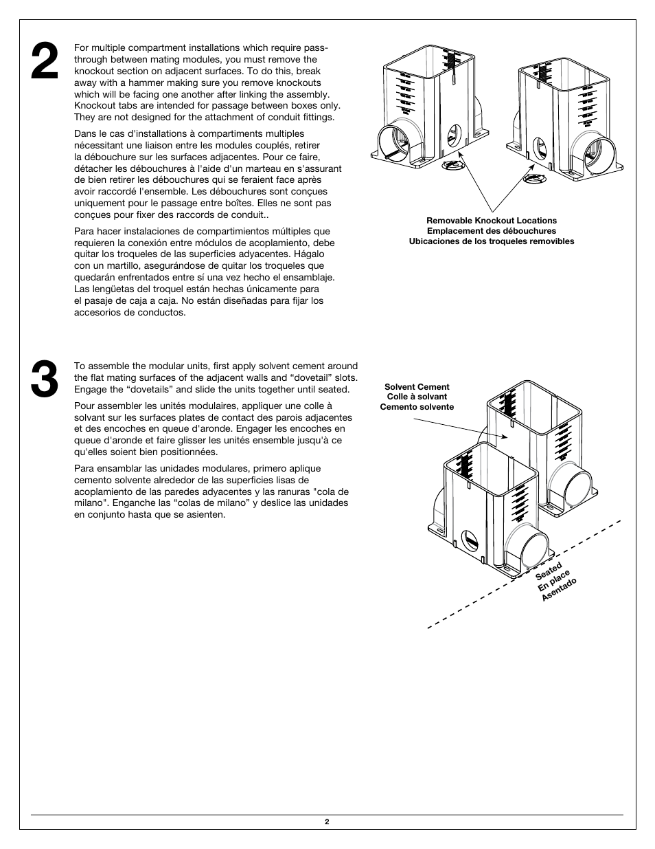 Legrand Modulink 880MP Series Floor Boxes User Manual | Page 2 / 8