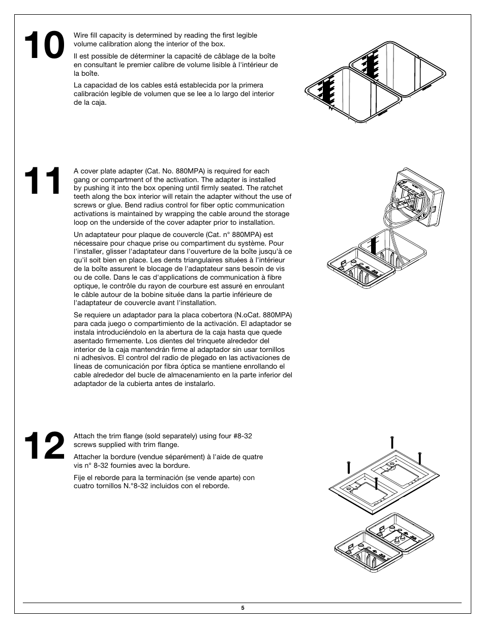 Legrand Modulink 880MP Series Floor Boxes User Manual | Page 5 / 8