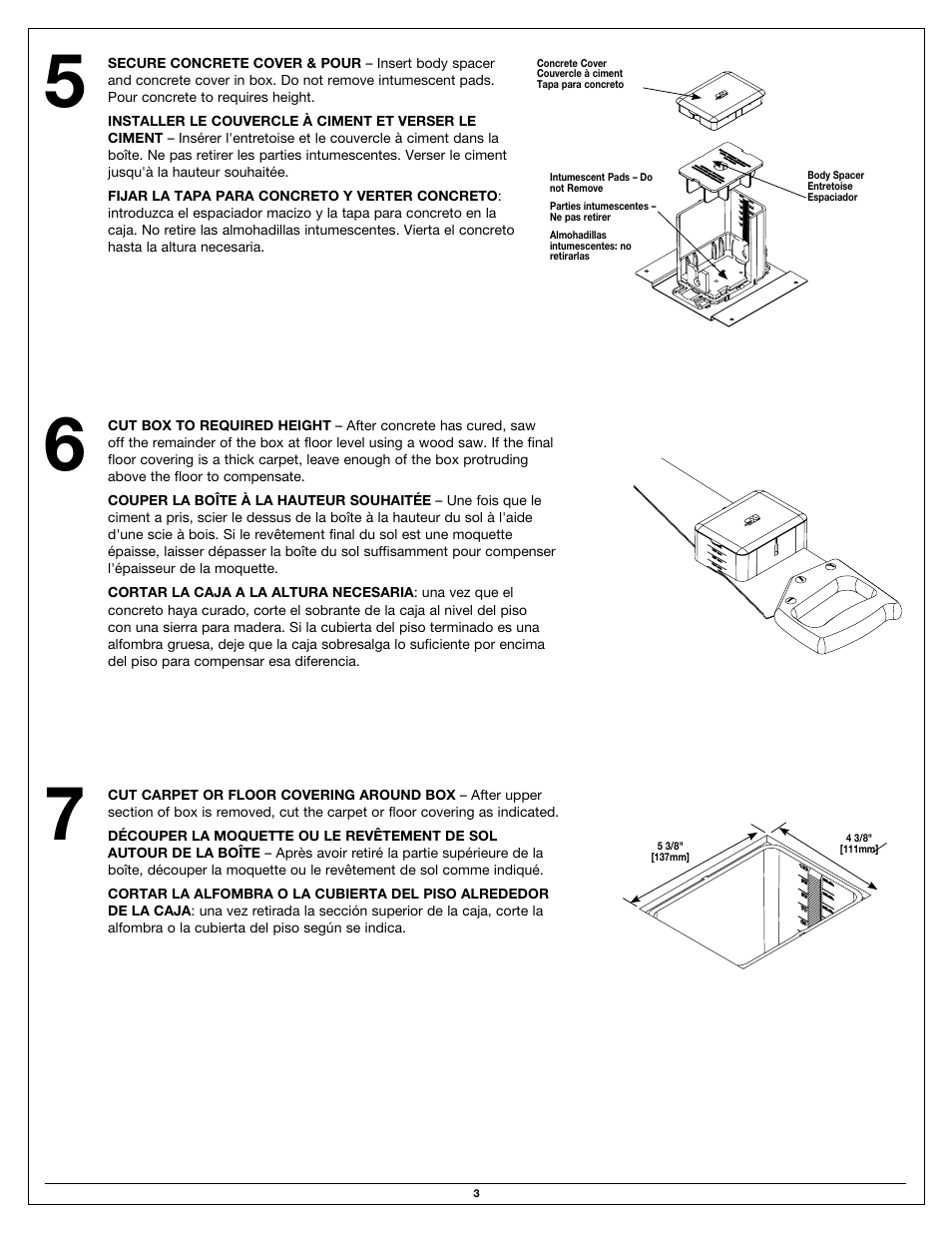 Legrand 880MPFC Fire Classified Floor Boxes User Manual | Page 3 / 4