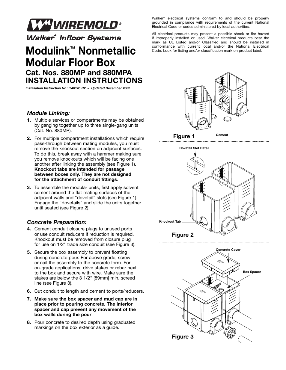 Legrand 880MP User Manual | 2 pages