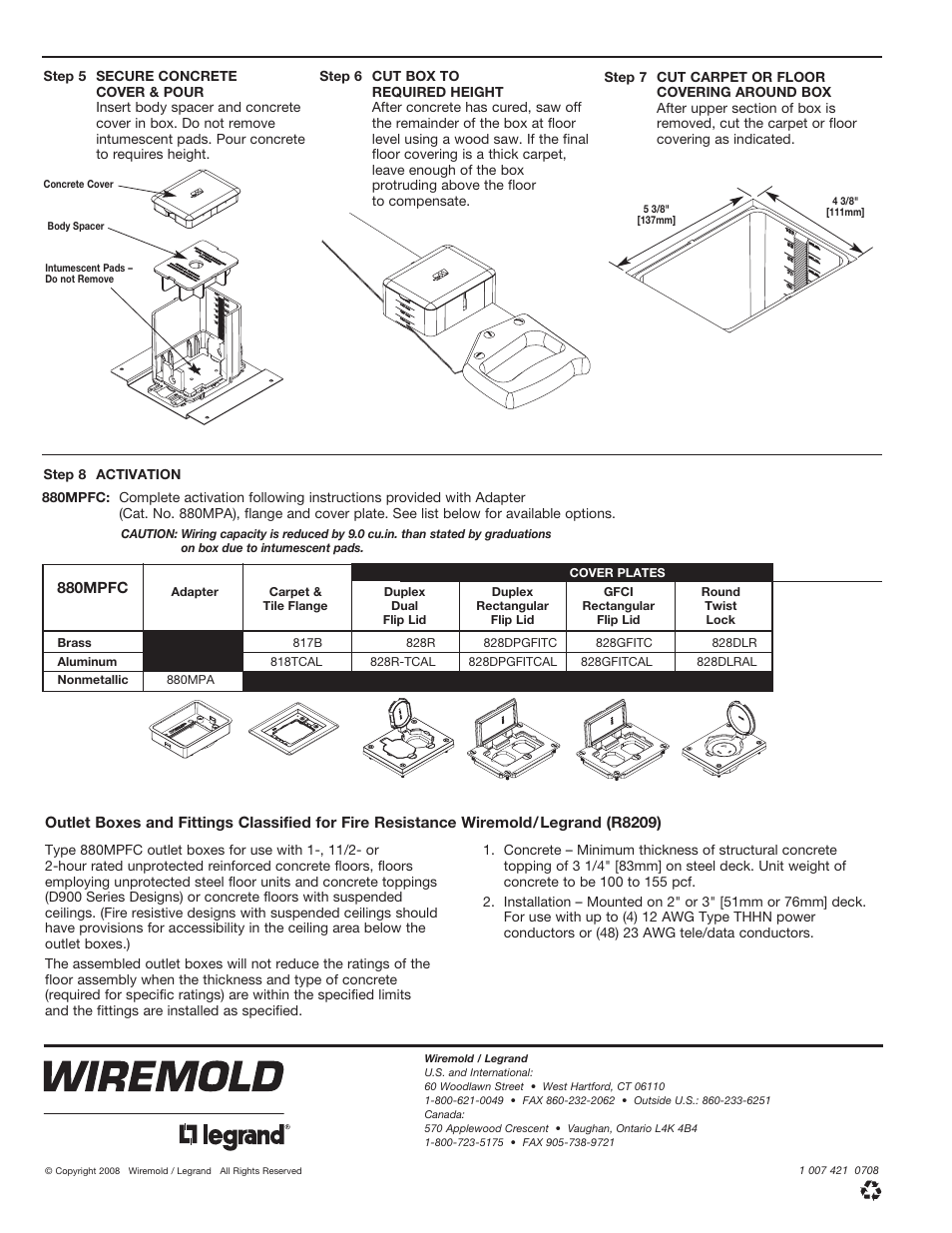 Legrand 880MPFC User Manual | Page 2 / 2