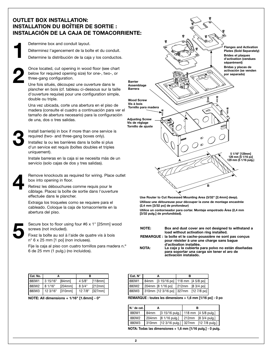 Legrand 880W Series User Manual | Page 2 / 4