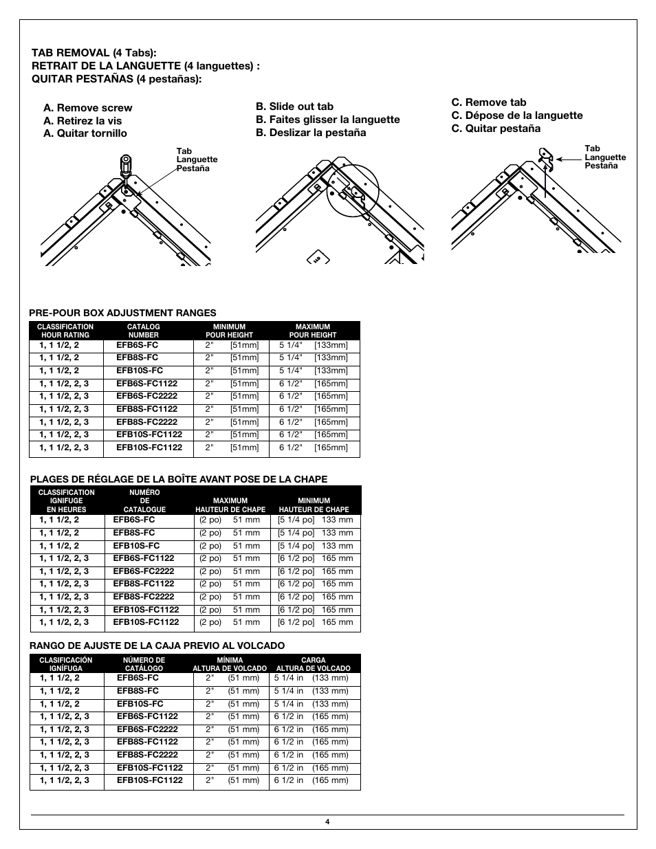 Legrand EFB6S-FC Series User Manual | Page 4 / 12