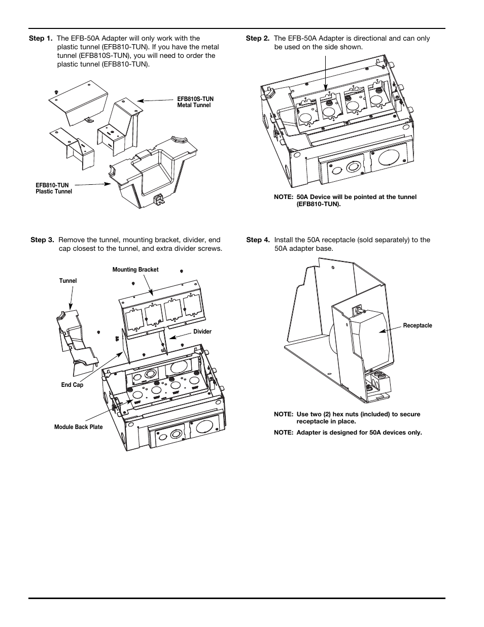 Legrand Evolution Series Floor Box 50A Adapter Kit User Manual | Page 2 / 4